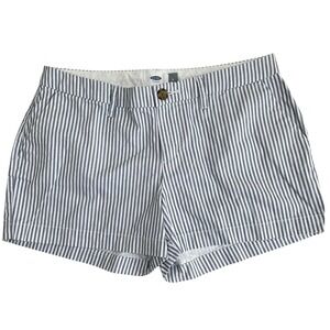 Old Navy Blue White Shorts Mid Rise Pinstripe Size 4 Preppy Coastal Vacation